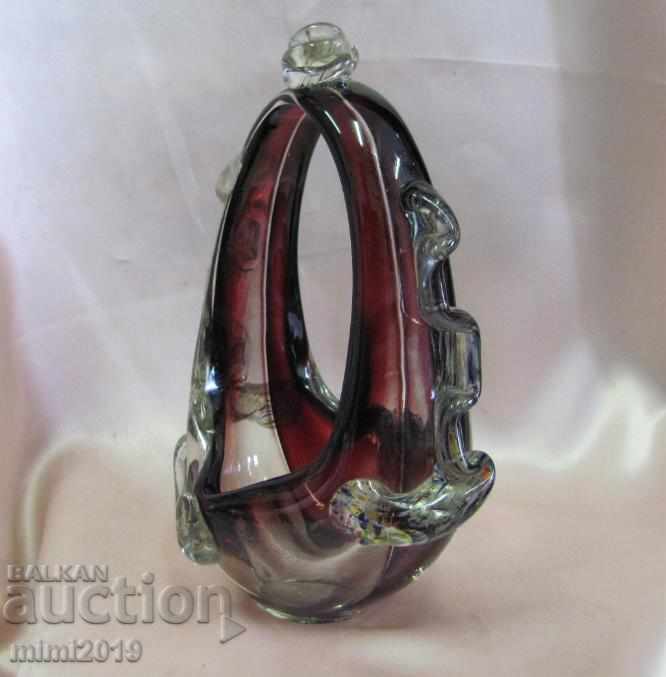 Vintage Morano Crystal Glass Bowl, Basket with price 150.00 BGN | € 76.69 Vintage Morano Crystal Glass Bowl, Basket with price 150.00 BGN | € 76.69