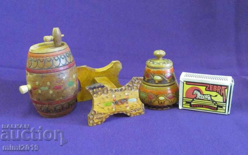 Vintage Folk Art Wooden Mini Souvenirs - 7