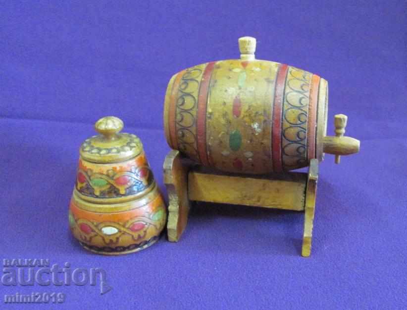 Vintage Folk Art Wooden Mini Souvenirs