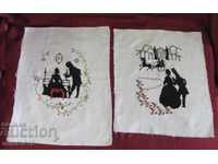 Victorian Style 2 pcs. Hand Sewn Tapestries