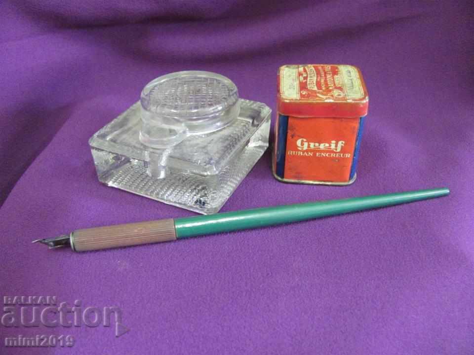 Vintage Inkwell and Wax Handle - 7 Vintage Inkwell and Wax Handle - 7