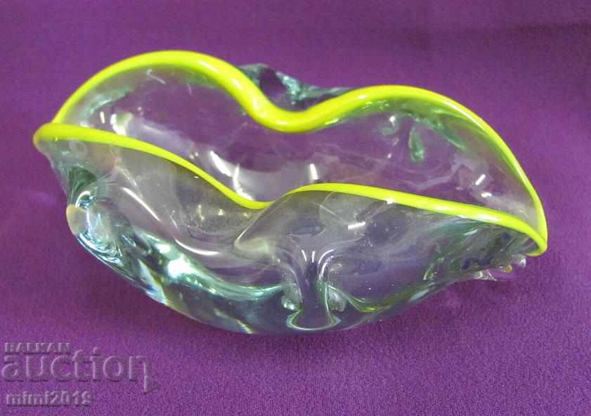 Auction Screw Crystal Morano Glass Ashtray Auction Screw Crystal Morano Glass Ashtray