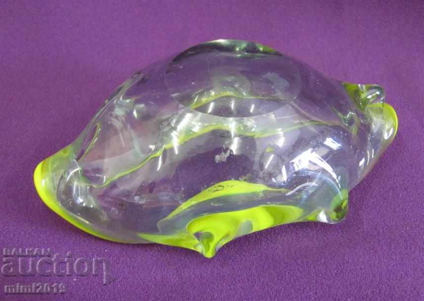 Screw Crystal Morano Glass Ashtray - 6 Screw Crystal Morano Glass Ashtray - 6