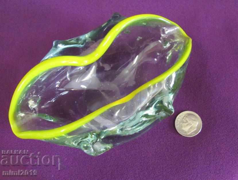 Screw Crystal Morano Glass Ashtray - 7 Screw Crystal Morano Glass Ashtray - 7