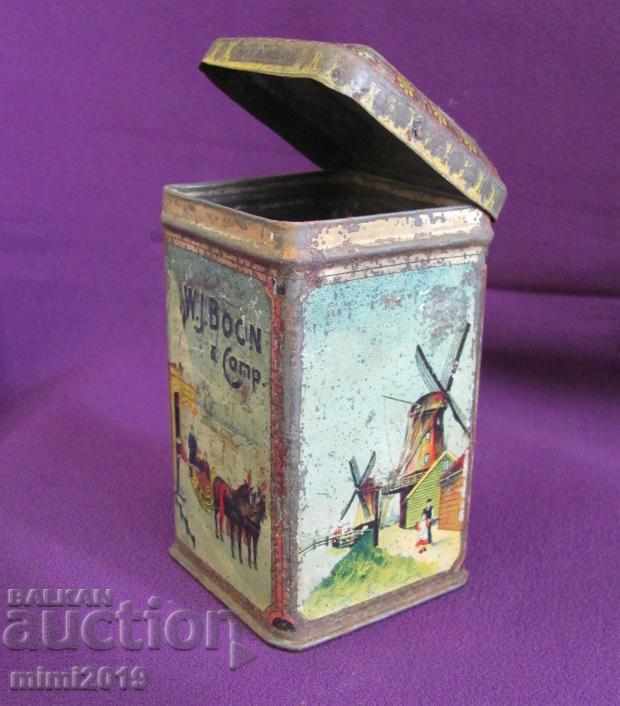 Old Metal Cocoa Box - 5 Old Metal Cocoa Box - 5