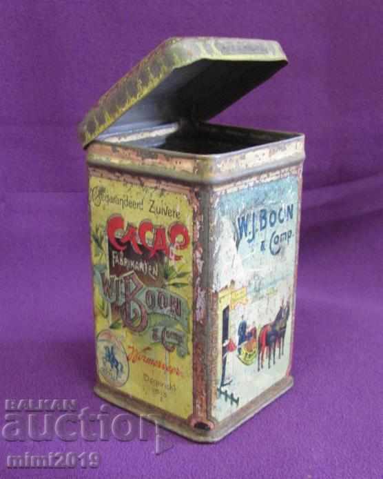 Old Metal Cocoa Box - 6 Old Metal Cocoa Box - 6
