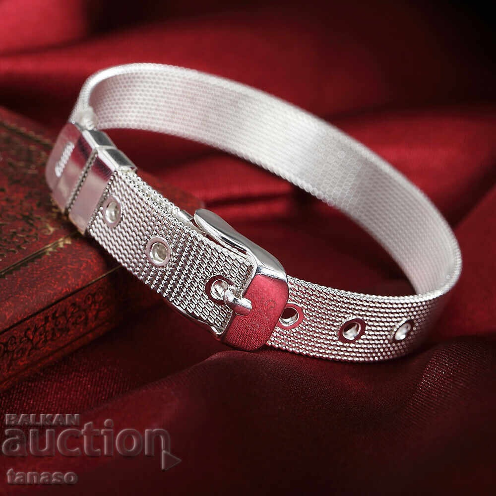 Silver-plated bracelet-strap