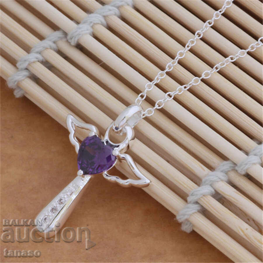 Colier cu ametist violet, cruce cu preț € 13.00 | 25.43 BGN