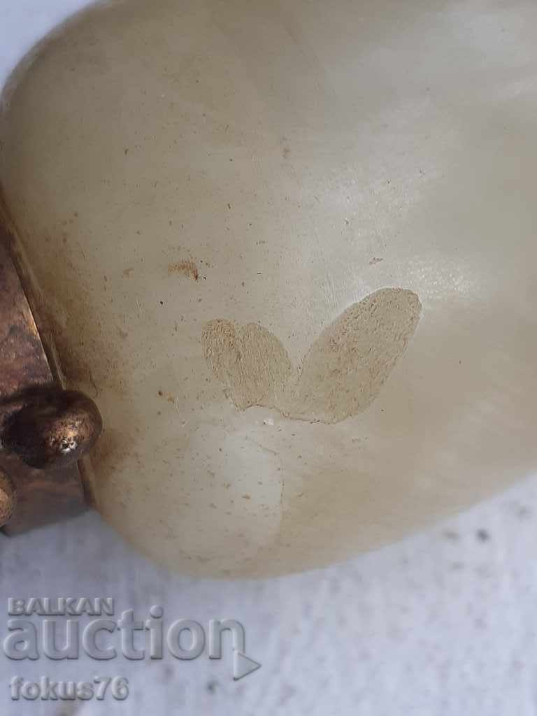 Old small vase amphora onyx bronze - 5