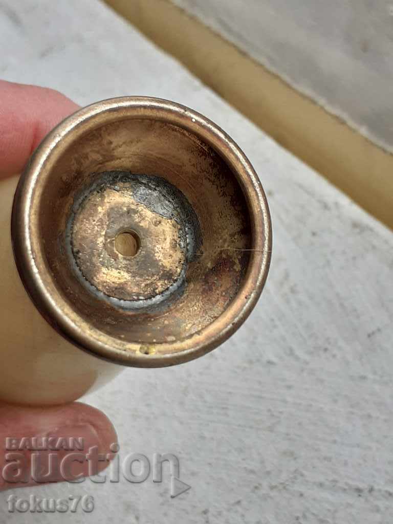 Old small vase amphora onyx bronze - 6