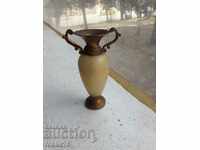 Old small vase amphora onyx bronze