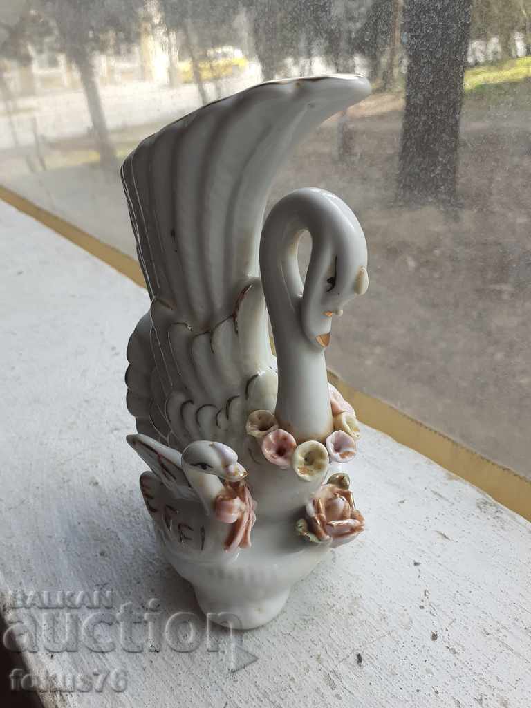 Old porcelain jug swan figure figurine Porcelain