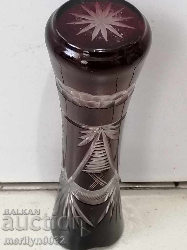 Delivery of Bohemian crystal vase, glass, Czechoslovakia, USSR 21 cm high Delivery of Bohemian crystal vase, glass, Czechoslovakia, USSR 21 cm high