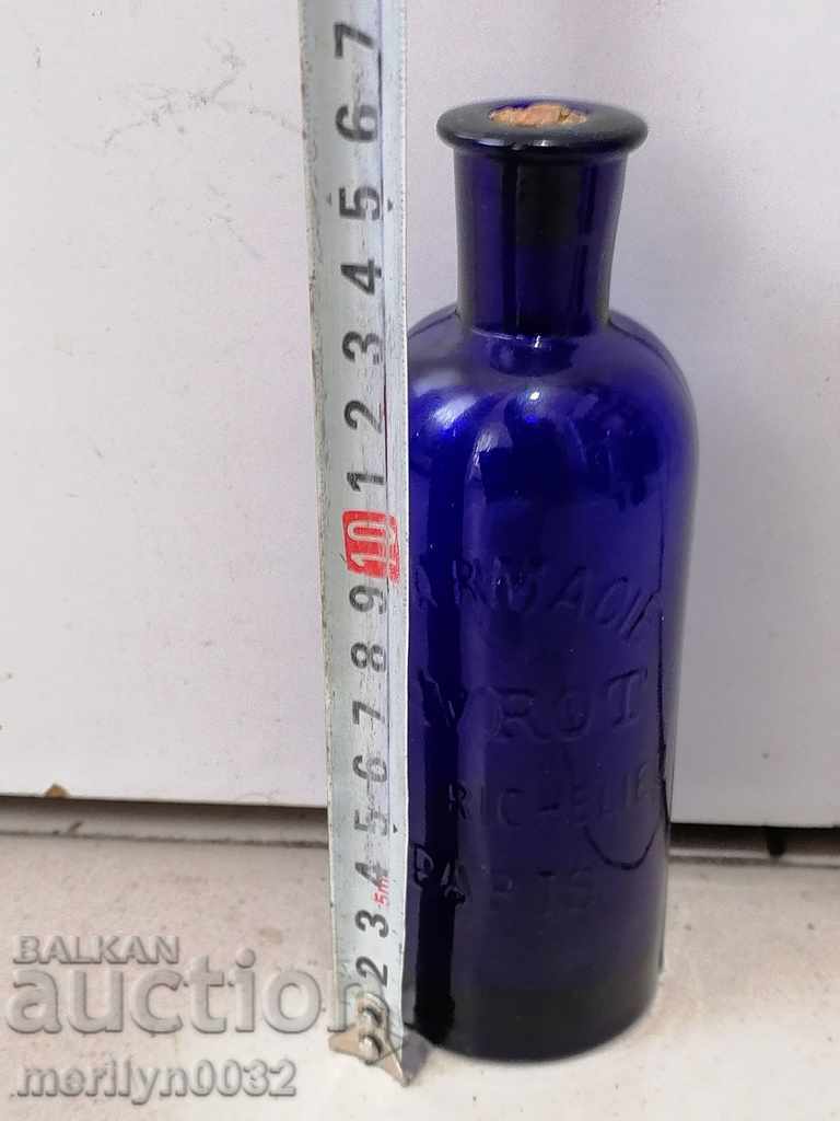 Auction Old apothecary's blown bottle of French blue glass Paris Auction Old apothecary's blown bottle of French blue glass Paris