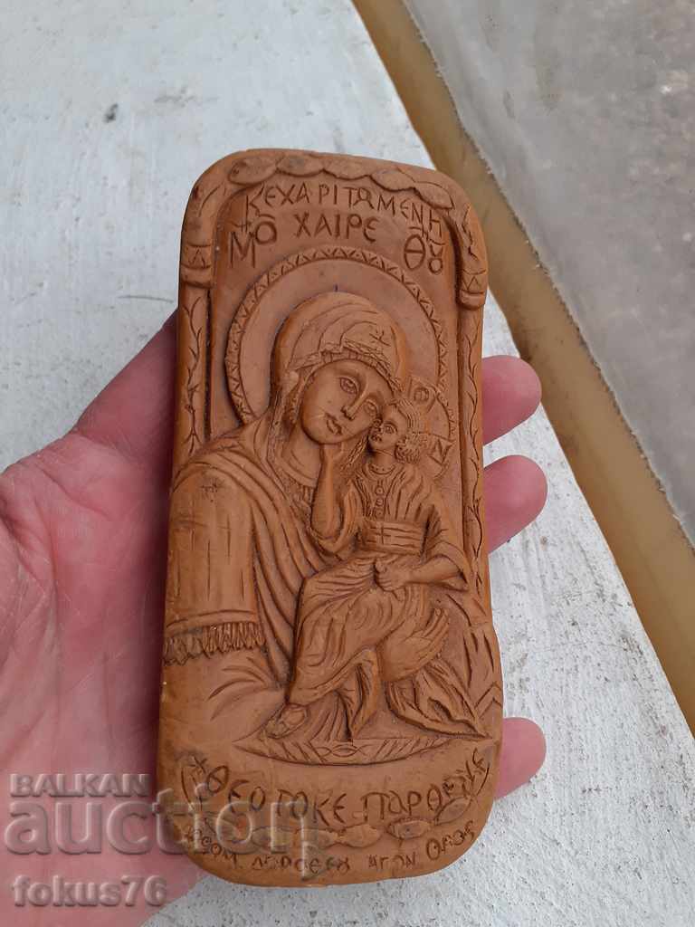 Auction Old wax icon religion of the Virgin Auction Old wax icon religion of the Virgin