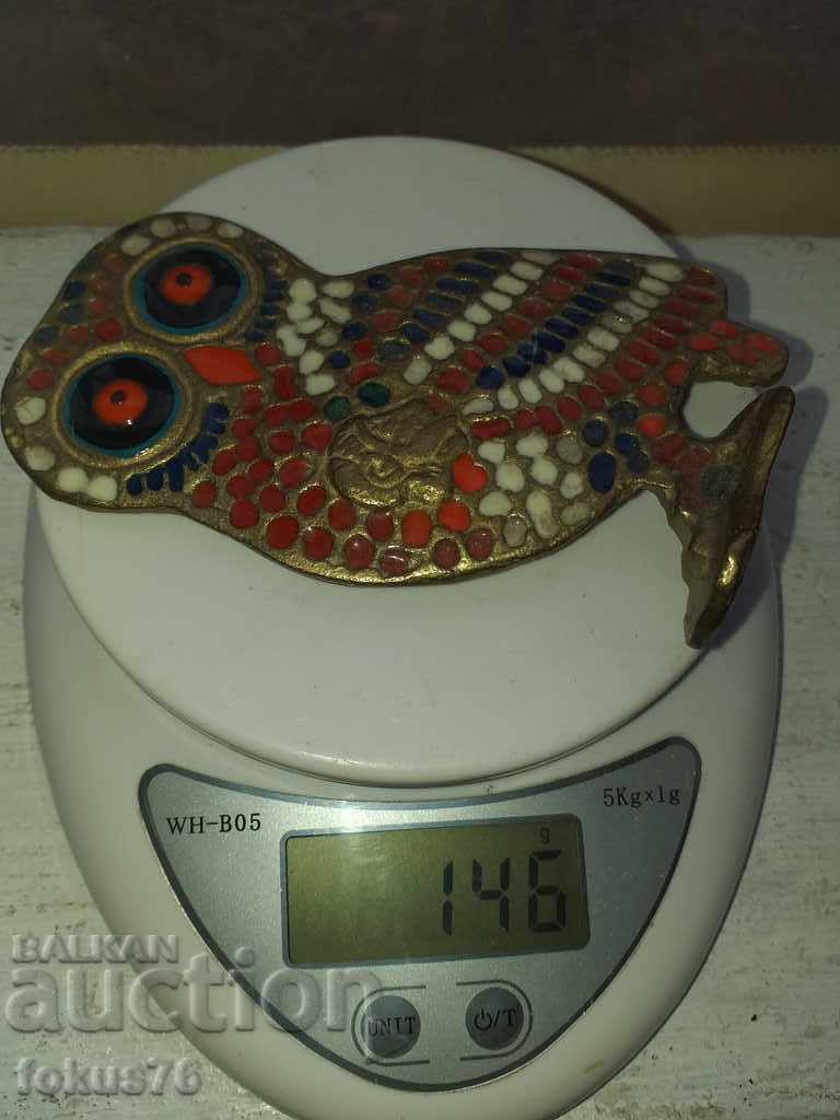 Owl owl bronze enamel - 5