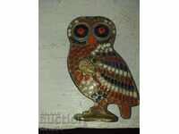 Owl owl bronze enamel