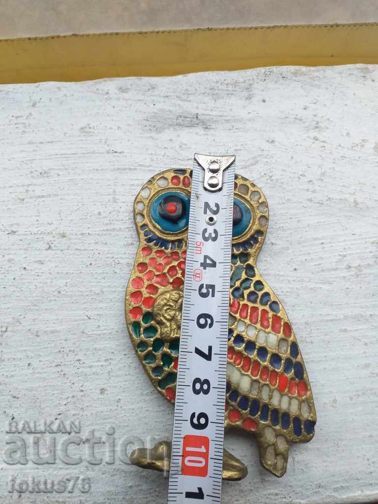 Owl owl bronze enamel figure - 5 Owl owl bronze enamel figure - 5