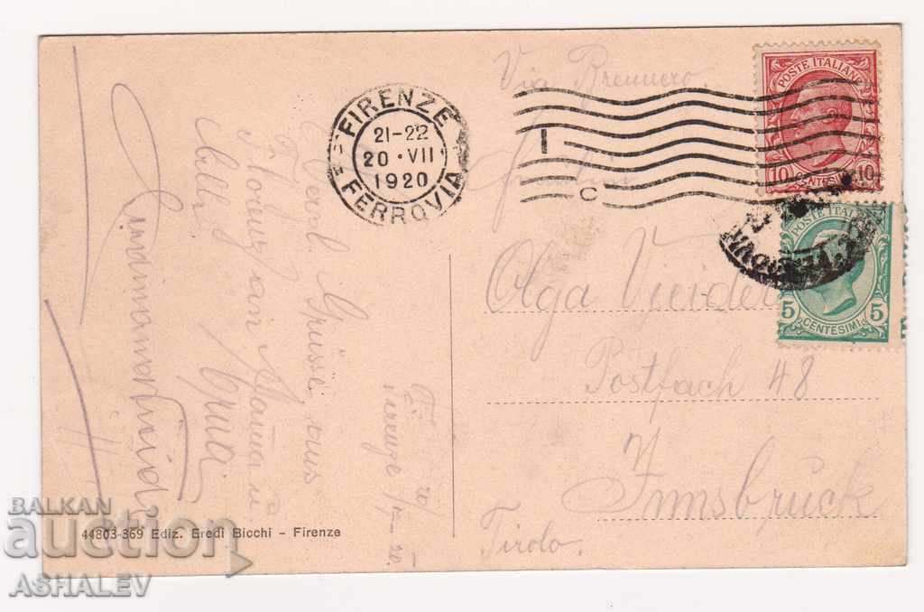Italia - Florența / călătorit vechi 1920 / cu preț € 2.50 | 4.89 BGN