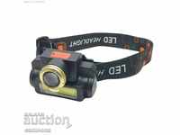 Double COB + XPE LED headlamp with rechargeable battery and USB charger