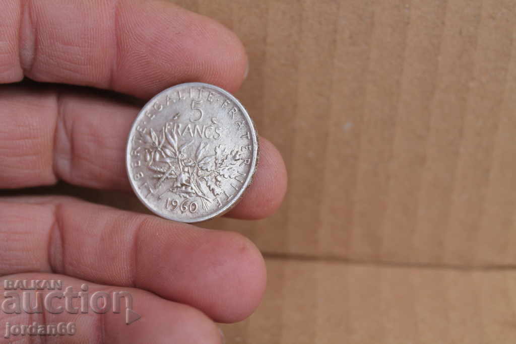 Licitație Moneda de argint 1960 de 5 franci Licitație Moneda de argint 1960 de 5 franci