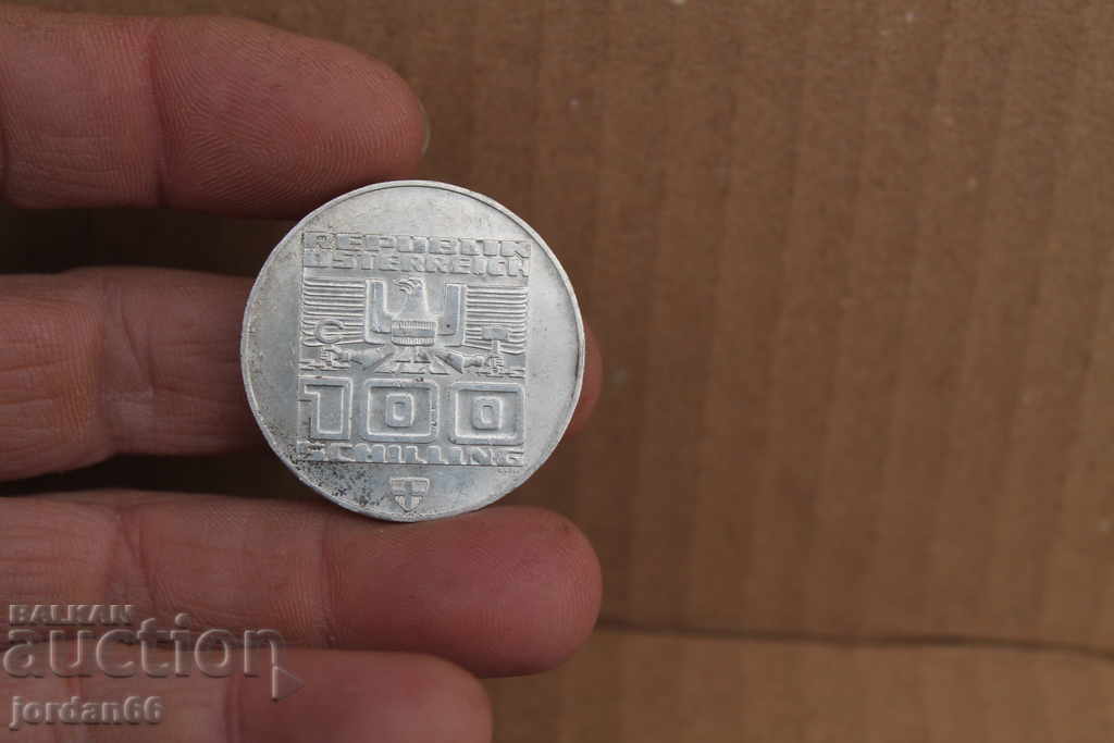 Coin 100 shillings Austria 1976