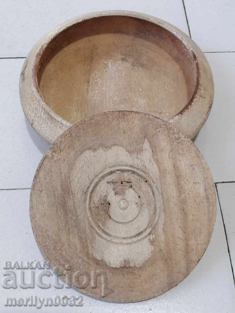 Wooden bowl bowl with lid, bowl wooden primitive - 7 Wooden bowl bowl with lid, bowl wooden primitive - 7