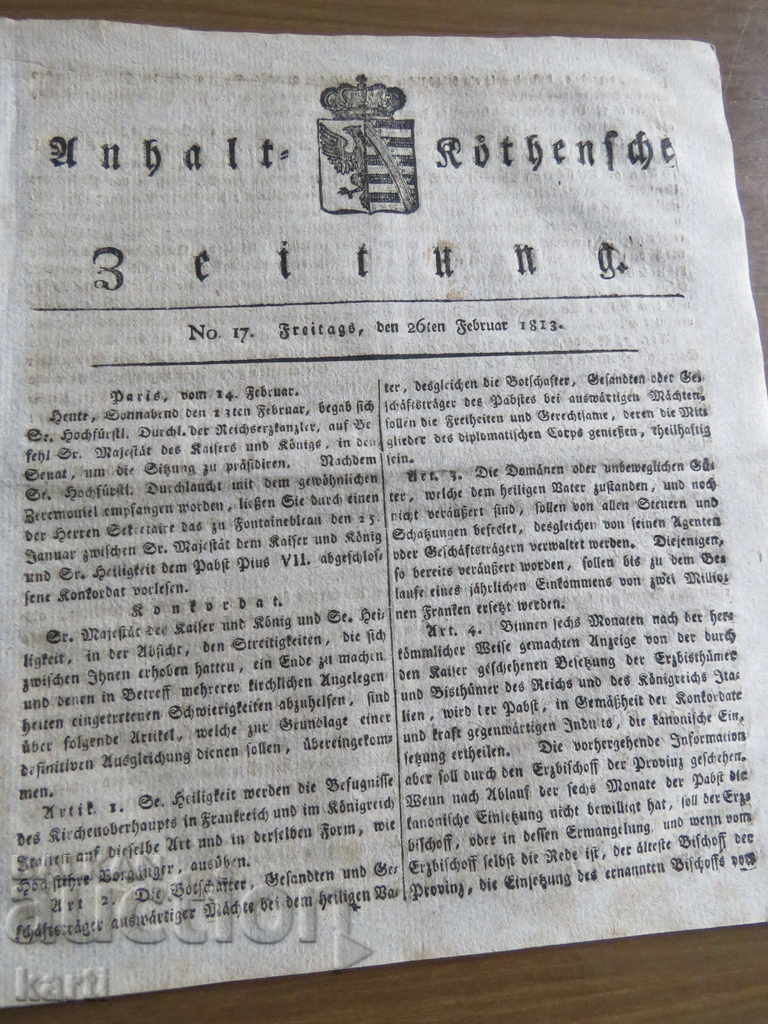 1813 - NEWSPAPER - GERMAN