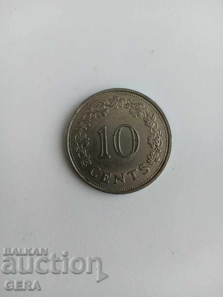 Coin 10 cents Malta with price 10.00 BGN | € 5.11 Coin 10 cents Malta with price 10.00 BGN | € 5.11