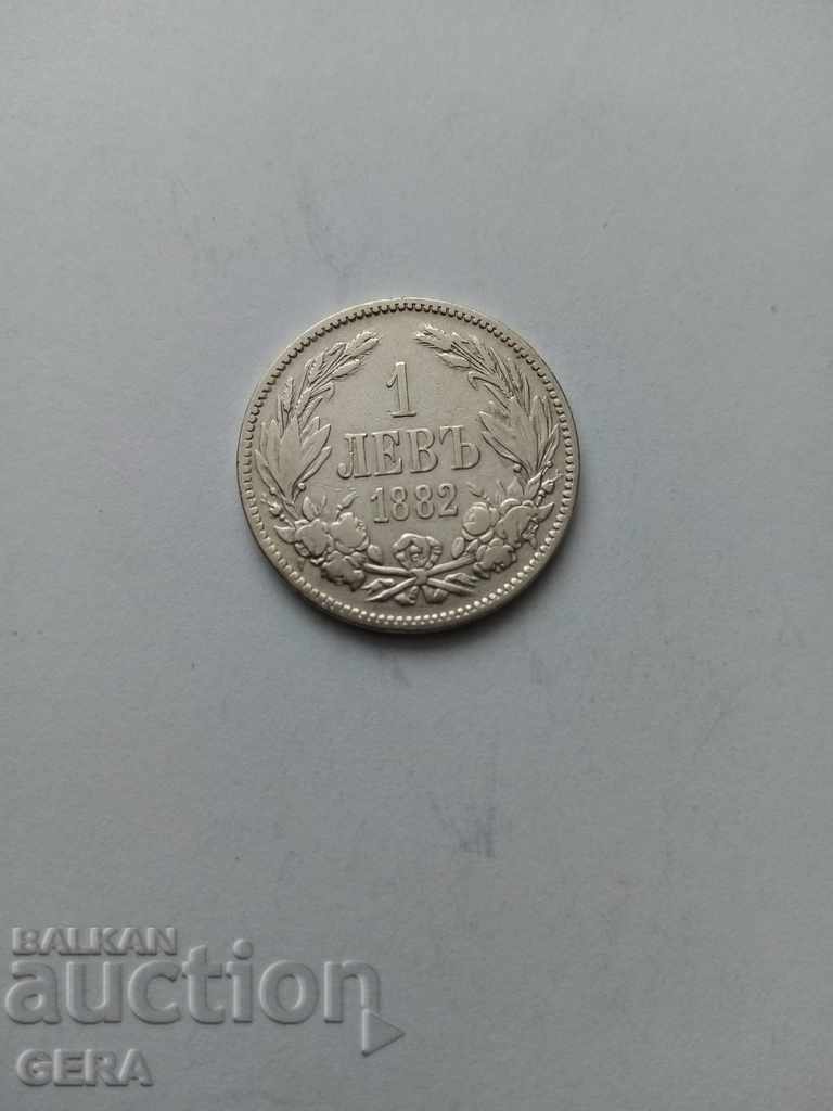 Монета  1 лев 1882 год