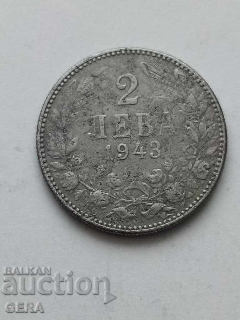 Монета  2 лева 1943 год