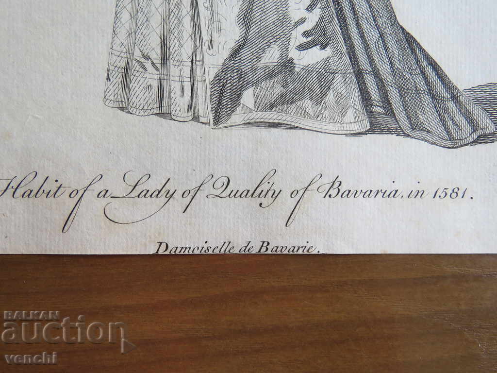 Livrarea 1757 - GRAVURĂ - COSTUME - ORIGINAL