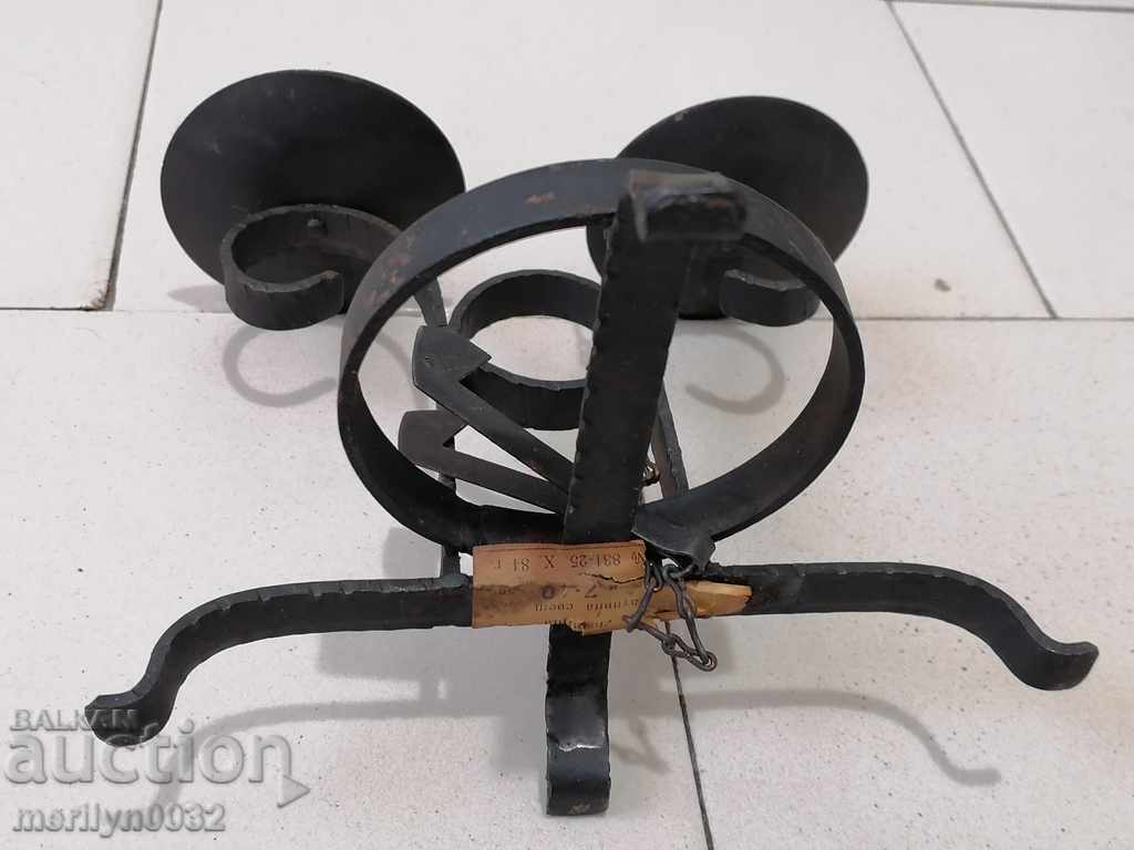 Socialist wrought iron candlestick with dilaf - 5