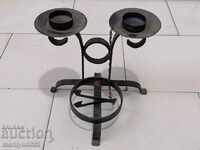 Socialist wrought iron candlestick with dilaf