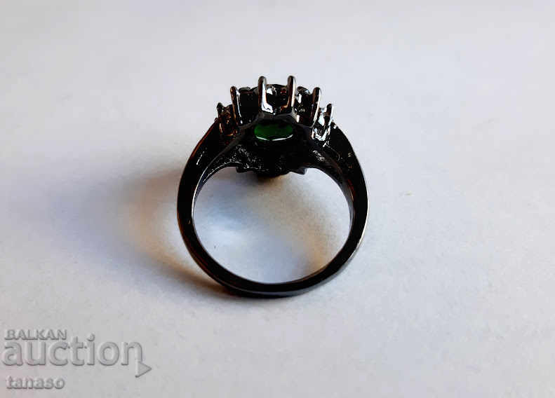 Delivery of Emerald ring, black rhodium plated Delivery of Emerald ring, black rhodium plated