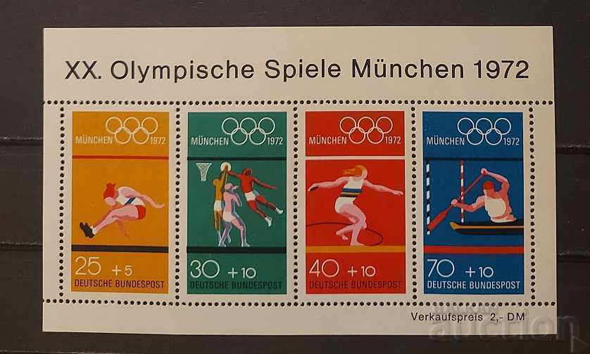 Германия 1972 Спорт/Олимпийски игри/Кораби/Лодки Блок MNH