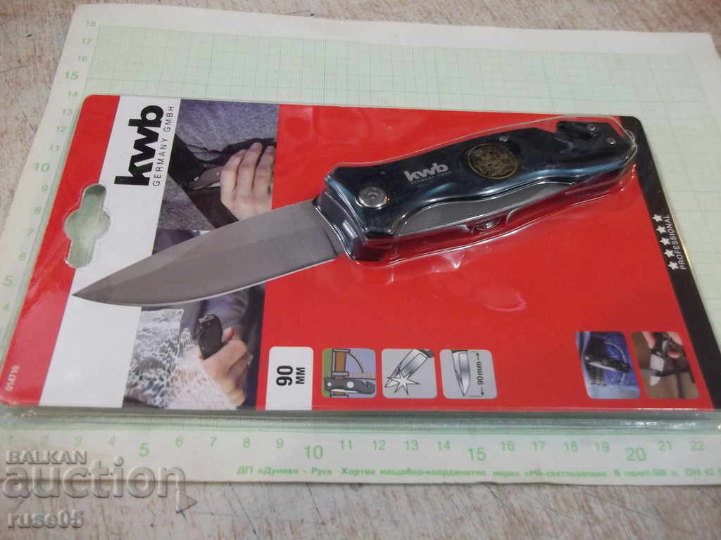 Knife "kwb" auto emergency folding new with price 18.00 BGN | € 9.20 Knife "kwb" auto emergency folding new with price 18.00 BGN | € 9.20