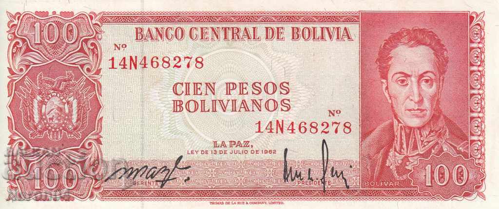 100 pesos 1962, Bolivia