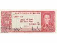 100 pesos 1962, Bolivia