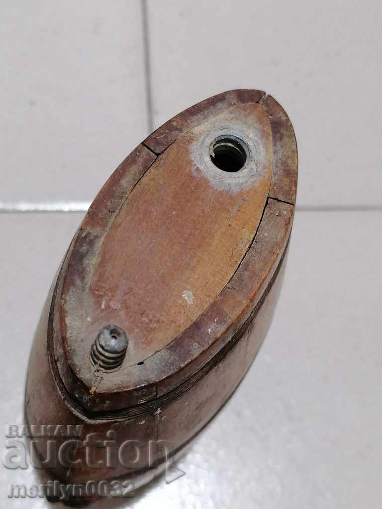 Old wood pawler wooden bucket brown bucket - 6