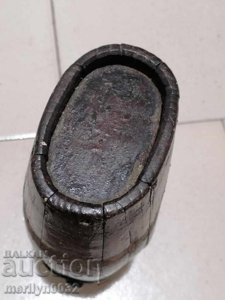 Old wood pawler wooden bucket brown bucket - 7 Old wood pawler wooden bucket brown bucket - 7