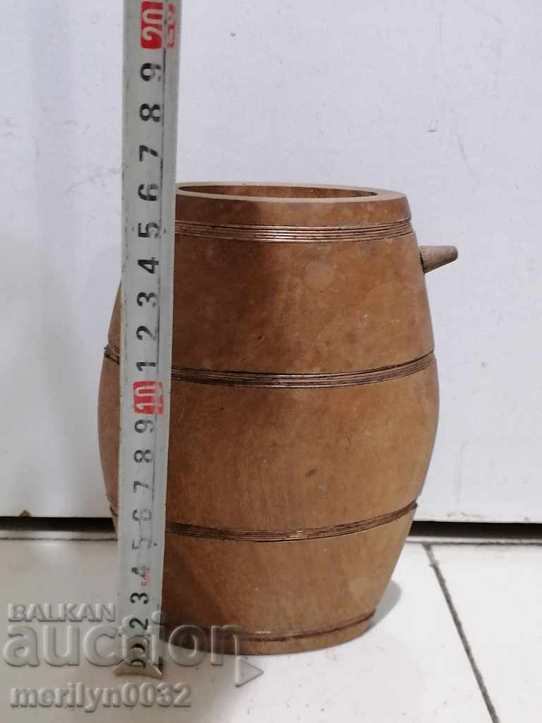 Auction Old wood pawler wooden bucket brown bucket Auction Old wood pawler wooden bucket brown bucket