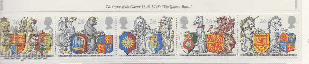 1998. Great Britain. 650 years of the Order of the Garter. Strip.