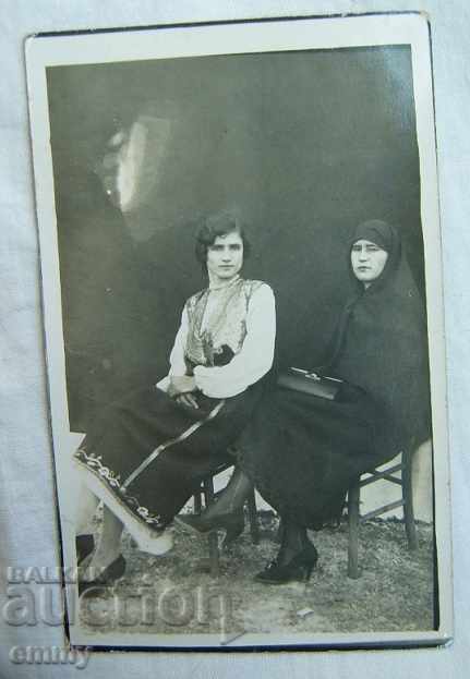 Old postcard - two women