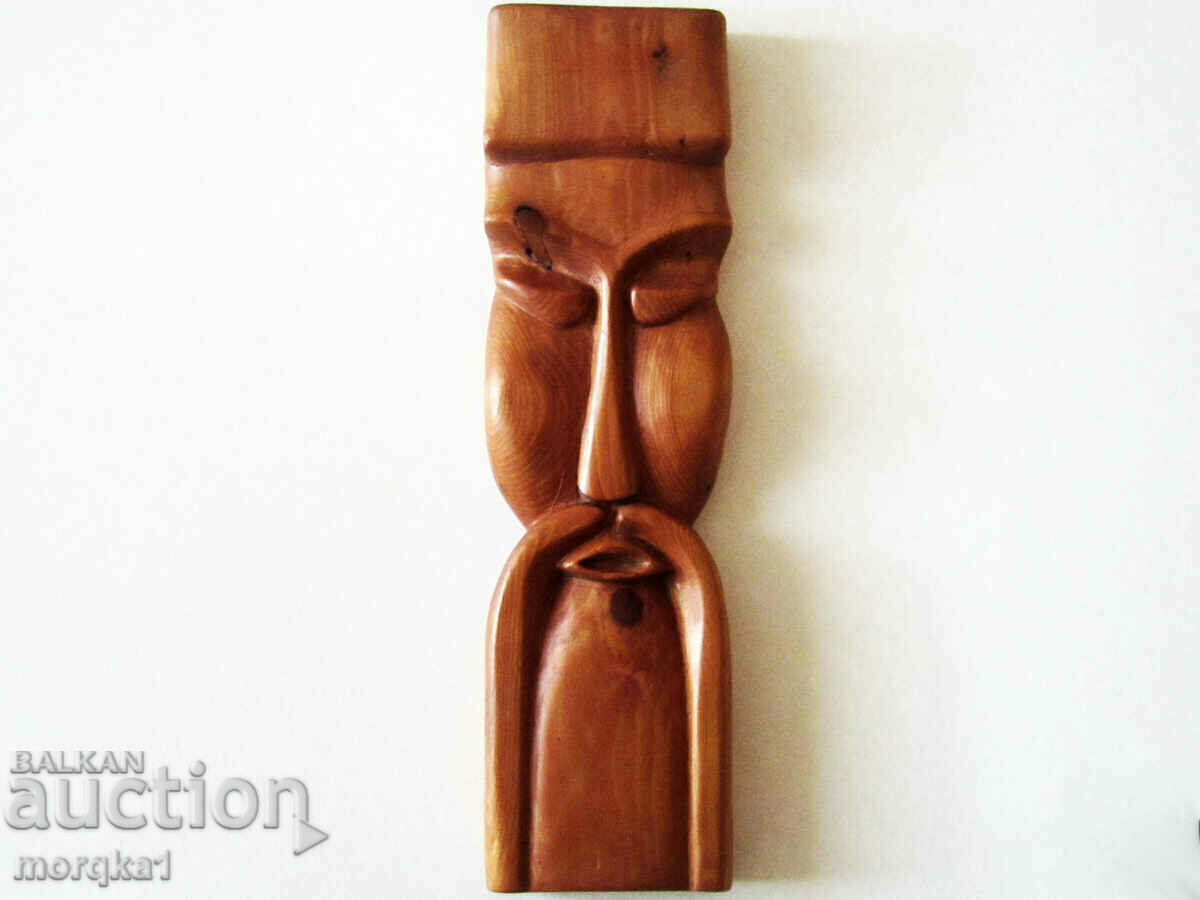 Mask of solid wood, panel, wall decoration Asian motif