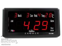 Digital LED desktop clock, alarm, calendar, temperature