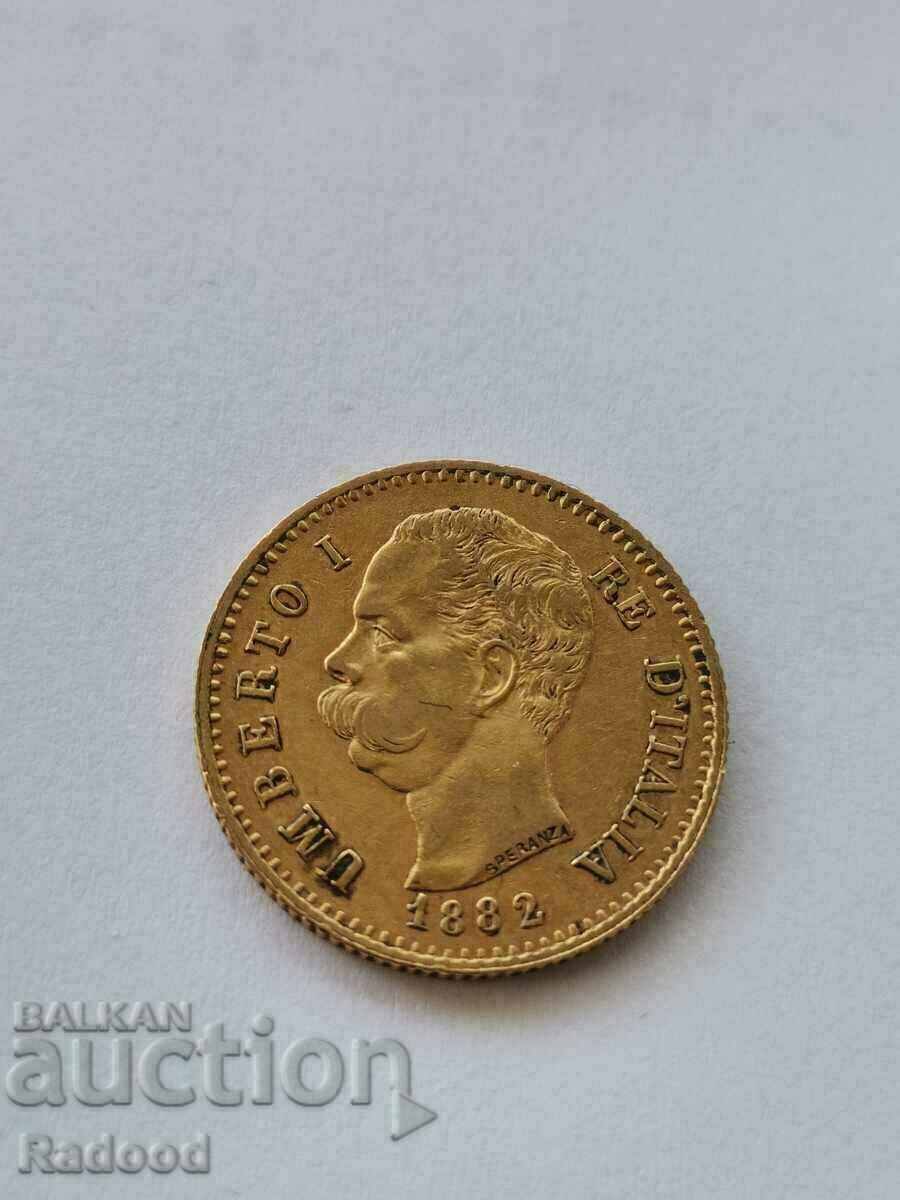 20 de lire 1882 de aur