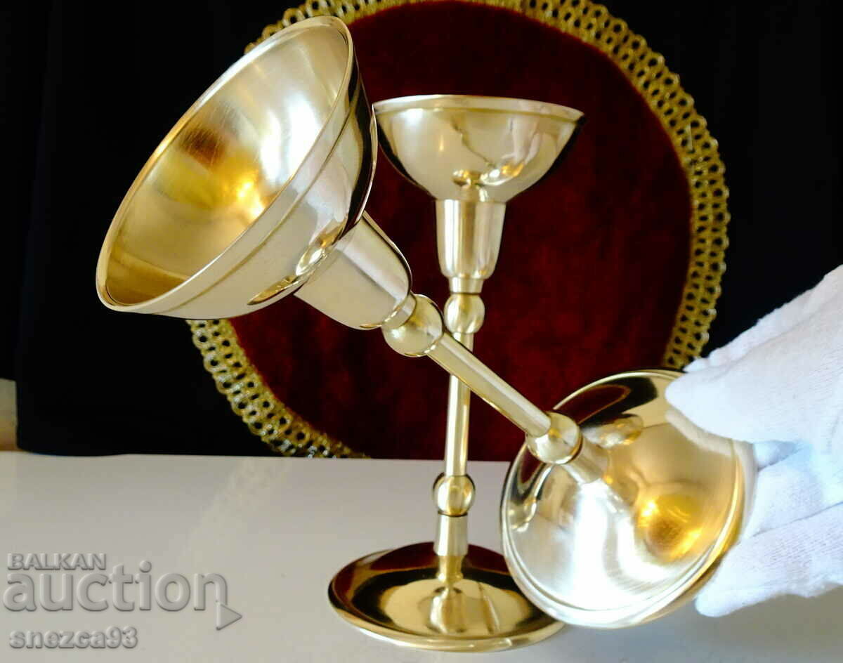 Auction  Bronze Cupette Cups for Margarita, Candlestick.