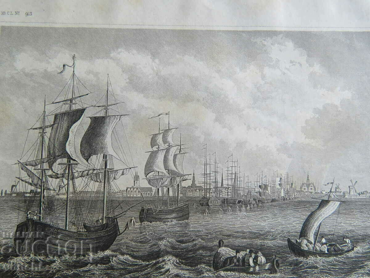 1886 - GRAVURĂ VECHE - EMDEN - GERMANIA - NAVE + cu preț € 17.99 | 35.19 BGN