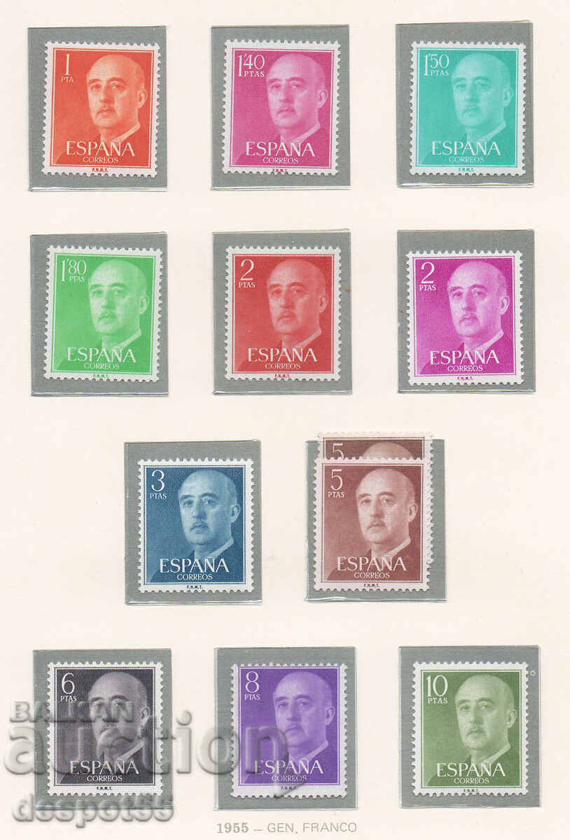 1955-56. Spania. Utilizare regulată. generalul Franco.
